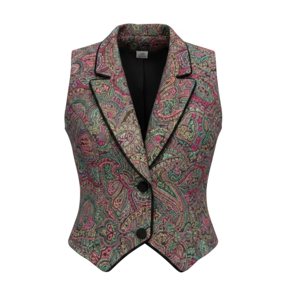 Hobby Horse Paisley Vest Women Large Multicolor Metallic Western Showmanship L L